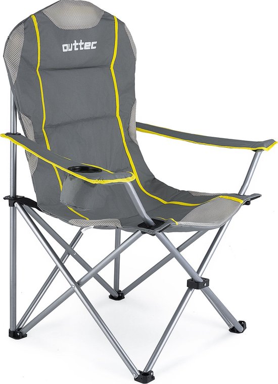 Outtec® Campingstoel - tot 130kg - Bekerhouder & Draagtas - Visstoel, Vouwstoel, Vouwstoel, Tuinstoel, Lichte Campingstoel, Strandstoel van Outtec