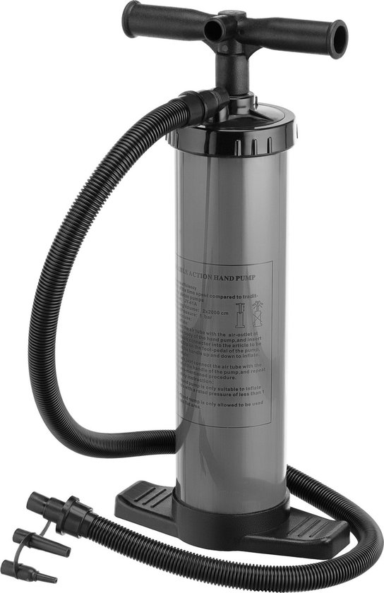 Outtec® Handpomp 2x1400 ml - Dubbelslagpomp - Handmatige Luchtpomp voor SUP, Luchtbedden, Opblaasbare Boten en Zwembaden - Compact en Draagbaar van Outtec