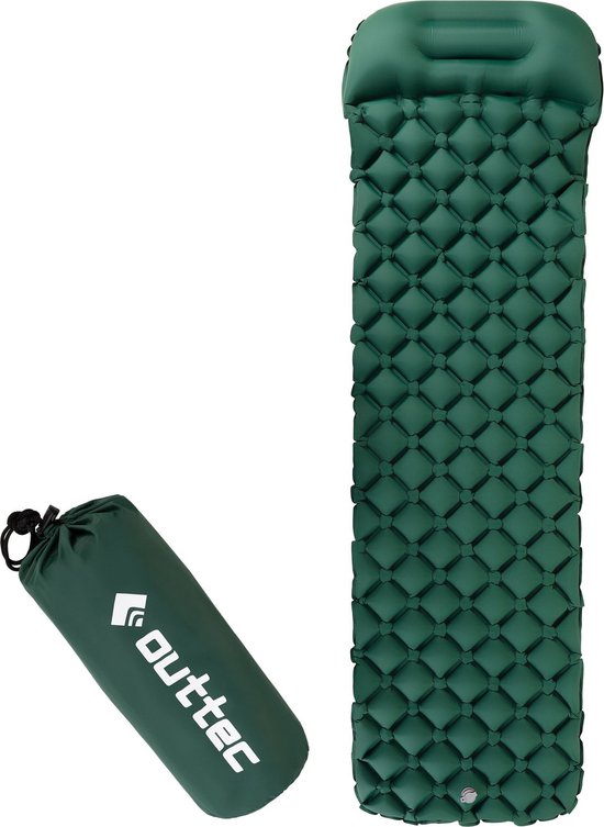 Outtec® Luchtmatras - Luchtbed - Slaapmat - 195x55 cm - Ultralicht - Waterdicht - Snel Oppompen - Opblaasbaar Matras - Camping, Outdoor van Merkloos
