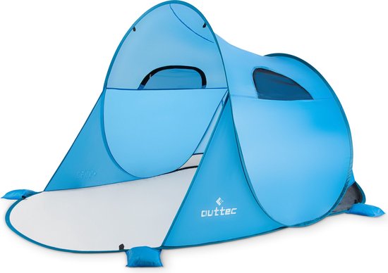 Outtec® Strandschelp met UV-Beschermend Dak - Pop-up Tent, Strandzonwering, Windbescherming, Strandtent - voor Baby's, Kinderen en Volwassenen van Outtec