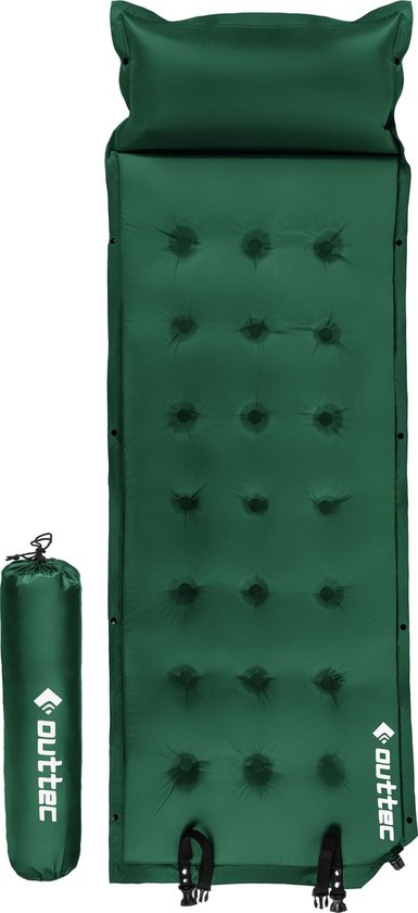 Outtec® Zelfopblazend Luchtmatras met Kussen - Luchtbed - Slaapmat - 193x68 cm - Ultralicht - Waterdicht - Opblaasbaar Matras - Camping, Outdoor van Outtec