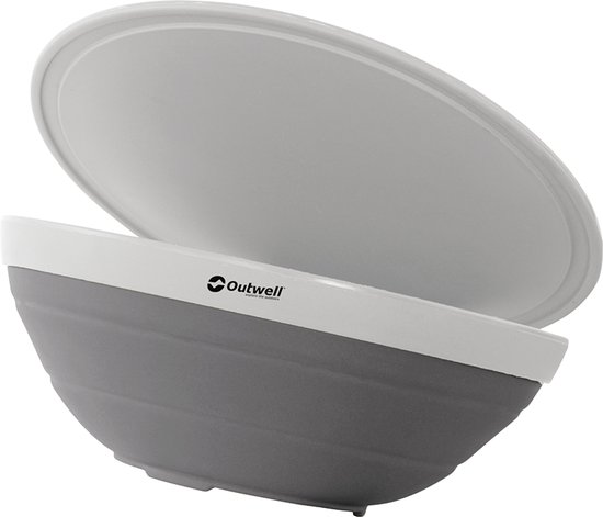 Outwell Collaps Bowl & Colander Set Campingschaal Set van Schaal en Vergiet Opvouwbaar Siliconen Grijs