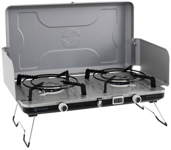 Outwell Merapi Pro Duo - Gasfornuis - 2 Branders van 3000W - Compact en Lichtgewicht - Veilig en Gebruiksvriendelijk van Outwell