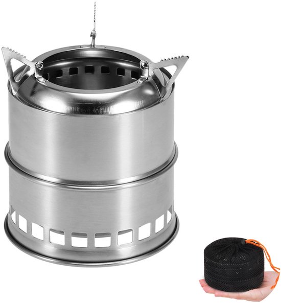 OUYLAF Camping kooktoestel - campingkooktoestellen - kamperen & outdoor - camping kookset - Kachel Hout Alcohol Kachel Draagbare Outdoor Koken Picknick BBQ Wandelen met Mesh Bag - 1pcs - Roestvrij van OUYLAF