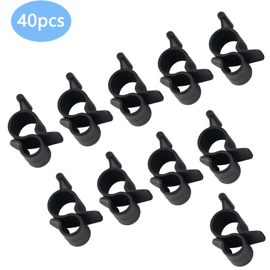 OUYLAF luifelhaken - haakjes - s vormige haken - luifel haken - camper accessoires - set van 40 - RV-haak - haakjes zwart - camper accessoires voor camper
