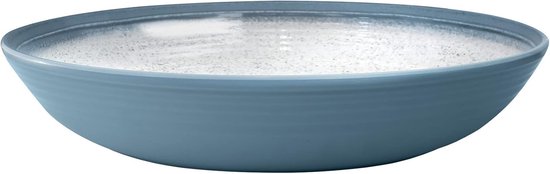 Ovale Melamine Kom Lichtblauw/Grijs - Schaal Geschikt voor Buiten en Camping