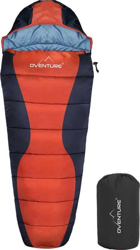 Oventure Blaze slaapzak - mummiemodel - 230 x 80 / 60 cm, incl. compressietas van Merkloos