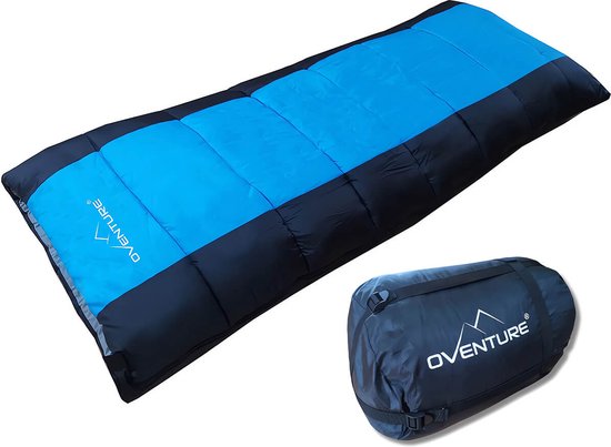Oventure Blue Jay dekenmodel slaapzak - 190 x 80 cm, incl. compressietas van Oventure