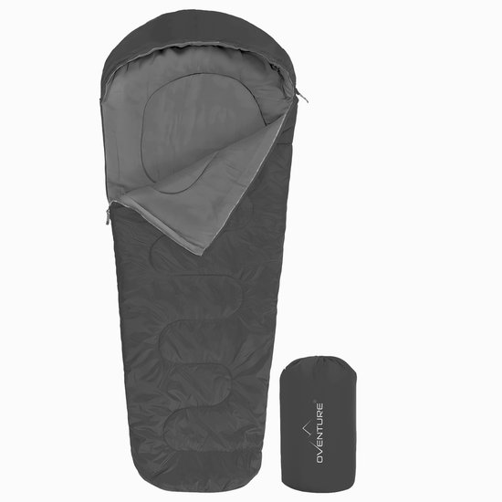 Oventure mummy slaapzak SleepPlus – grijs | Comfort tot 6 °C | Lichtgewicht en compact | Voor kamperen en backpacken van Oventure