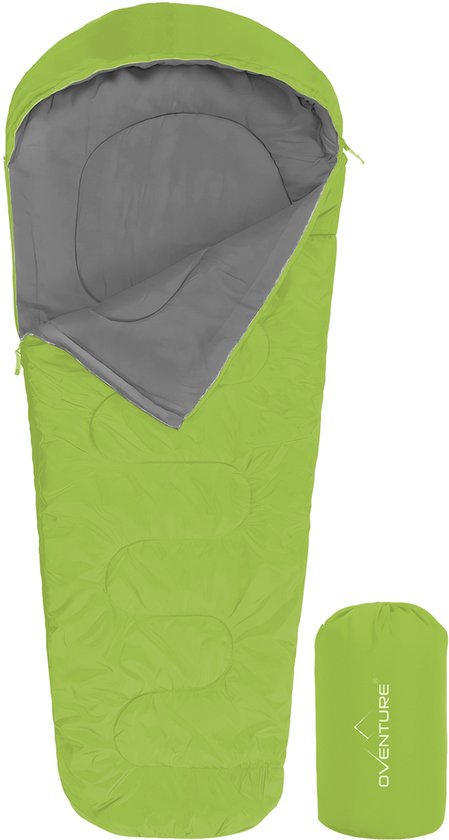 Oventure mummy slaapzak SleepPlus – groen | Comfort tot 6 °C | Lichtgewicht en compact | Voor kamperen en backpacken van Merkloos