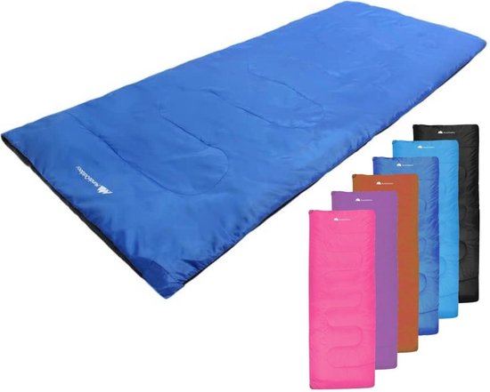 Oventure SleepPlus slaapzak - 190 x 80 cm - 3-seizoenen slaapzak - Comfortabel tot 8 °C - Voor kamperen, logeren en festivals - Zacht en luchtig materiaal - Geschikt voor volwassenen en kinderen - Met draagtas - Blauw van Oventure