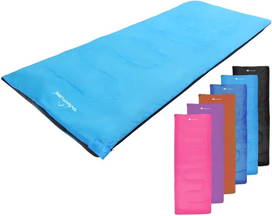 Oventure SleepPlus slaapzak | 190 x 80 cm | 3-seizoenen slaapzak | Comfortabel tot 8 °C | Voor kamperen, logeren en festivals | Zacht en luchtig materiaal | Geschikt voor volwassenen en kinderen | Met draagtas | Turquoise van Oventure