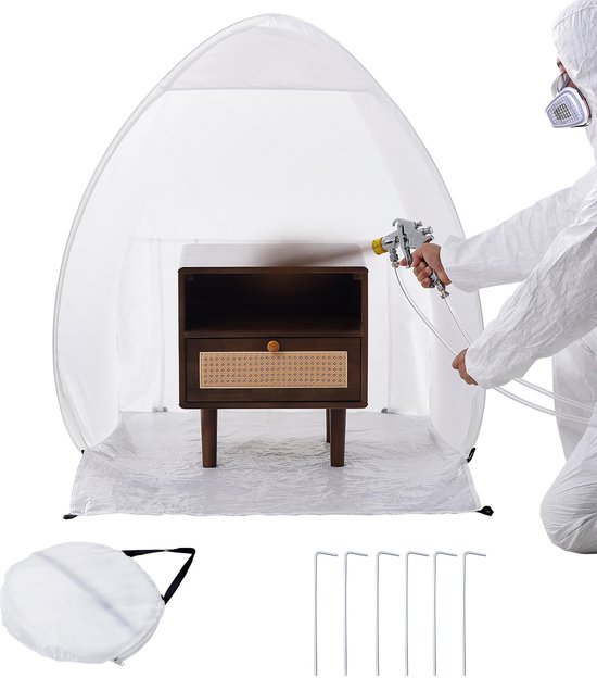 Overkapping voor Verfspuiten, 40 X 35 X 40 Inch, Draagbare Pop-Up Spuittent met Vloer, Uitlaatraam, Opbergtas, Opvouwbare Verfcabine voor Meubels En Doe-Het-Zelfprojecten van Merkloos