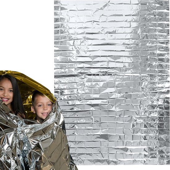 Overlevingsmat Thermisch - Nooddeken Buiten - Kamperen Wandelen - Warmte Isolatie - Compact Opvouwbaar - Goud Zilver