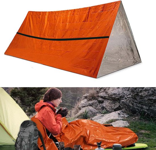 Overlevingsslaapzak - Bivakzak Nooddeken - Outdoor Noodsituaties - Ultralicht Waterdicht - 213 x 91 cm - Oranje