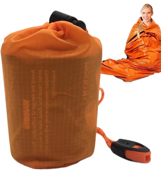 Overlevingszak - Nooddeken Slaapzak - Buiten Bescherming - Warmte Isolatie - 200 x 90 cm - Oranje