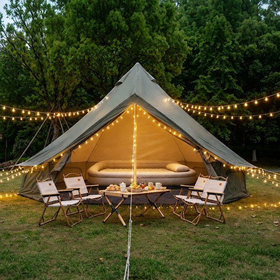 Oxford kloktent 300cm – Met kachelaansluiting & muggenbescherming – Donkergroen