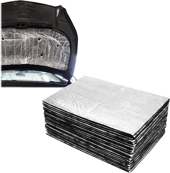 Pack van 15 geluidsisolerende matten, 25 x 18 cm x 5 mm, zelfklevende isolatiematten voor auto, geluidsisolatie, warmte-isolatie, geluidsdemping, foam isolatie van Merkloos
