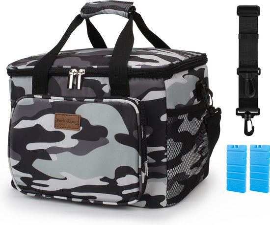 Packaway 4 Laags Geïsoleerde Koeltas - Lunchtas 15 liter - Camouflage grijs van Packaway