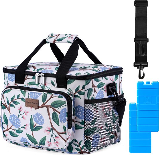 Packaway 4 Laags Geïsoleerde Koeltas - Lunchtas 15 liter - White Flower van Packaway