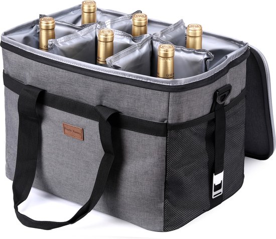 Packaway 4 Laags Geïsoleerde Koeltas - Lunchtas 30 liter - Inclusief Divider - Grijs van Packaway