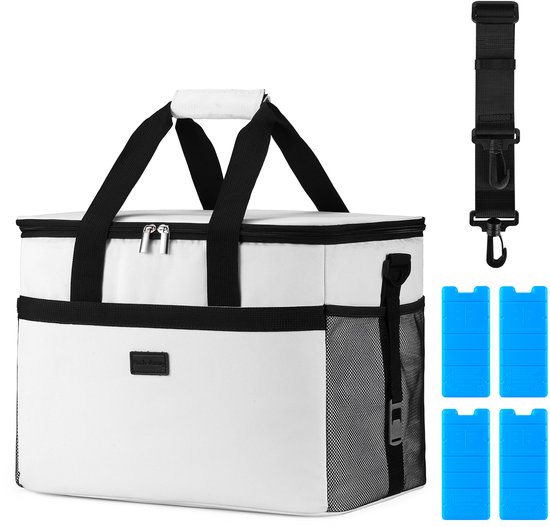 Packaway 4 Laags Geïsoleerde Koeltas - Lunchtas 30 liter - Wit van Packaway