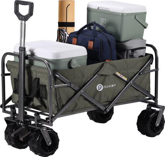Packaway XL Opvouwbare Bolderkar Heavy Duty van Wasbaar Polyester tot 80KG - 98 x 45 cm - Groen van Packaway