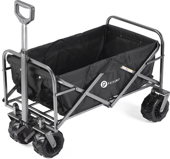 Packaway XL Opvouwbare Bolderkar Heavy Duty van Wasbaar Polyester tot 80KG - 98 x 45 cm - Zwart van Packaway
