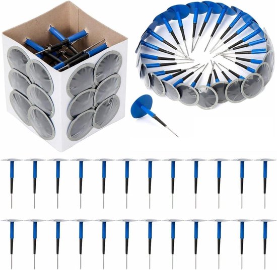 Paddestoel Band Reparatie - Band Plakset - Banden Zelf Fixen - Hoge Temperatuur Bestand - 24 Stuks - Zwart