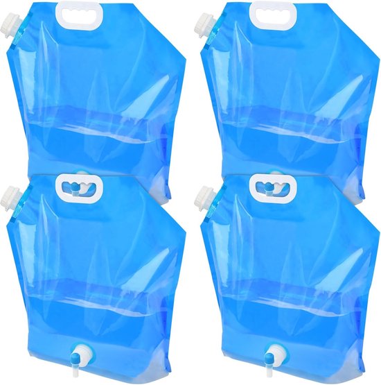 Pak van 4 waterjerrycans, 10L waterjerrycan, opvouwbare waterjerrycan, kamperen, opvouwbare waterjerrycan, watercontainer, waterzak, drinkwaterjerrycan, waterzak van LXOYEHI