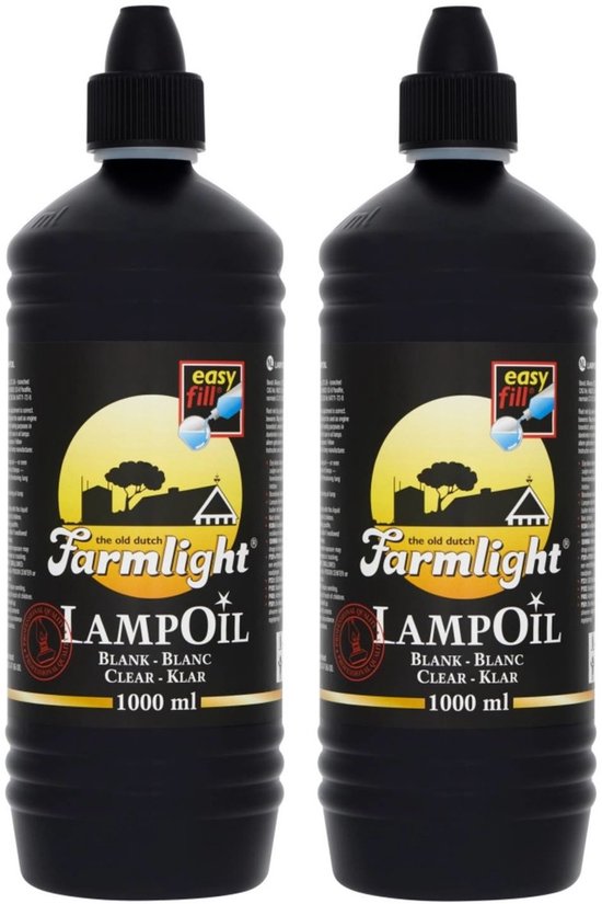 Pakket van 2x farmlight lampenolie blank 1 liter - Tuinfakkelolie - Lampolie