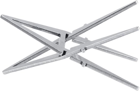 Pannenhouder Alcoholfornuis - Houder Kookplaat - Outdoor Koken - Roestvrij Staal - 9 x 6 x 2 cm - Zilver