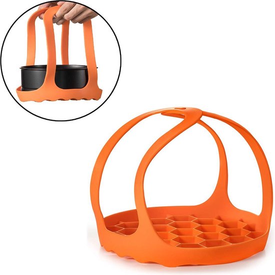 Pannenlappen - Ø 20 cm - Onderzetter - Pannenhouder - Lichtgewicht - Siliconen - Oranje - Onderzetter - Pannentiller - Pannenlap van $