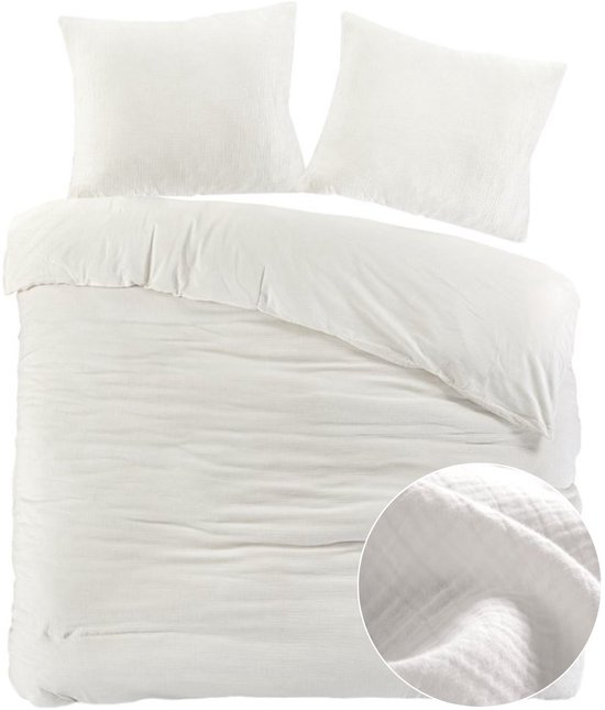 Papillon Dekbedovertrek Mousseline White Off - 240x200/220 cm - 100% Percale Katoen - Hoogwaardige kwaliteit van Merkloos