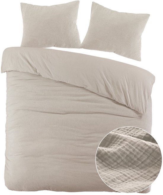 Papillon Dekbedovertrek Mousseline Zand - 240x200/220 cm - 100% Percale Katoen - Hoogwaardige kwaliteit van Papillon