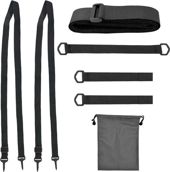 Parasol Windzekering - Stabiele Riemen Set - Parasol Beveiligen - UV Bestendig Polyester - Diverse Maten - Zwart