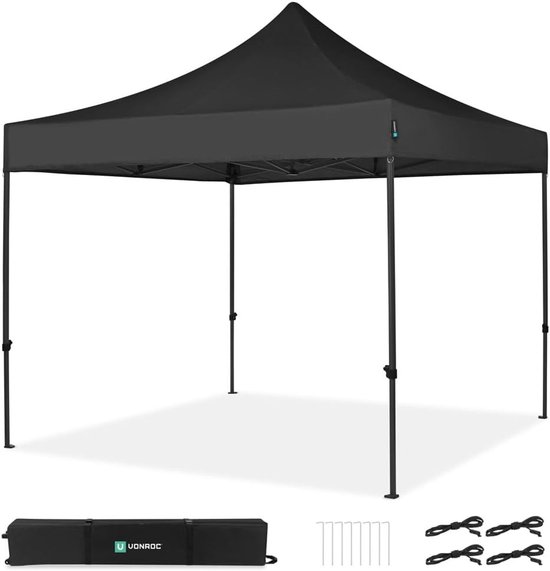 Partytent 3x3 m - Gemakkelijke Opbouw - Waterdichte Tent met UV Bescherming - Stalen Frame - Inclusief Opbergtas van Merkloos