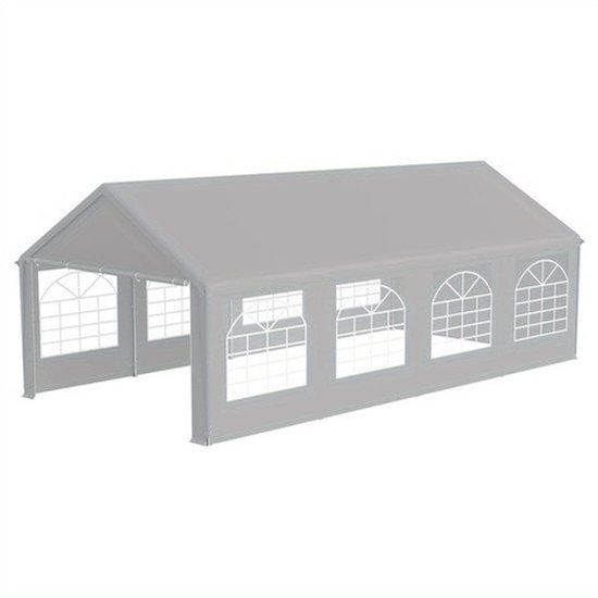 Partytent – Paviljoen – Feesttent – Tuintent – Overkapping – 4x8 Meter – Weerbestendig PE Doek – Stabiel Stalen Frame