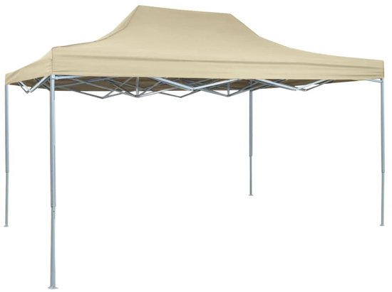 Partytent - Paviljoen - Tent - Easy Up Partytent - Opvouwbare Partytenten - Tuinpaviljoen - 3x4 m -Receptietent - Geschikt voor Familiecamping & Tuinactiviteiten - Crème van Merkloos