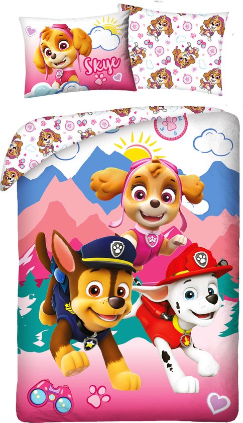 Paw Patrol dekbedovertrek Mountains 140 x 200 cm - 70 x 90 cm van Merkloos