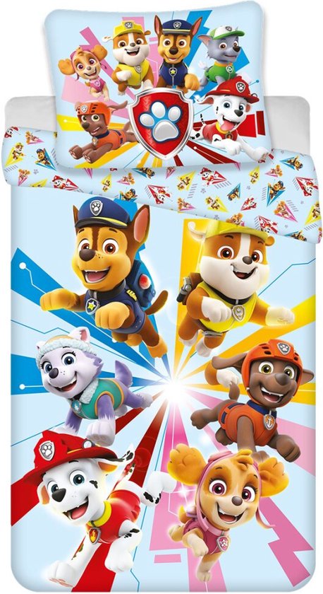 PAW Patrol Dekbedovertrek Squad - Eenpersoons - 140 x 200 cm - Polyester van Merkloos