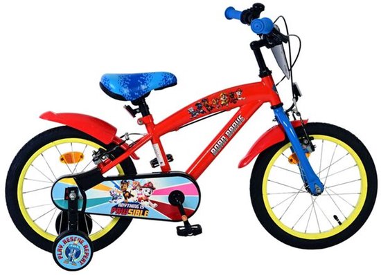 Paw Patrol Kinderfiets - Jongens - 16 inch - Rood - Twee handremmen van PAW PATROL