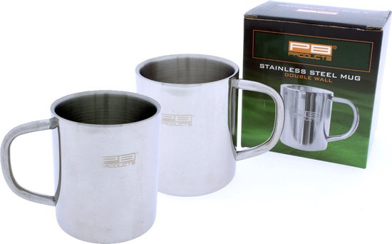 PB Products Stainless Steel Mug - 300 ml - dubbelwandig - robuust en sterk
