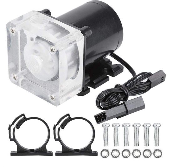 PC waterpomp voor DIY computer waterkoeling, stille 12V pomp met 600H/L stroomsnelheid op 4 meter, waterdicht en onderdompelbaar. van Merkloos