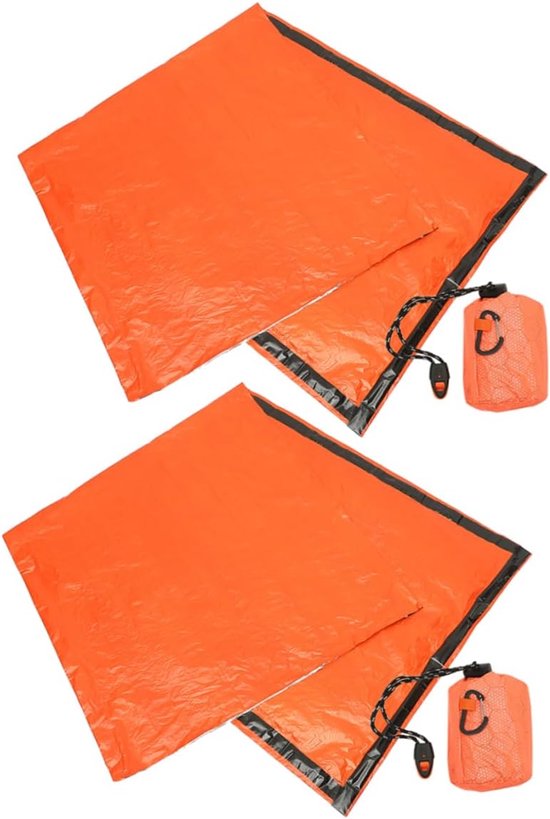 PE Folie Slaapzak - Bivakzak Nood - Outdoor Activiteiten - Waterdicht Vochtbestendig - 213 x 90 cm - Oranje