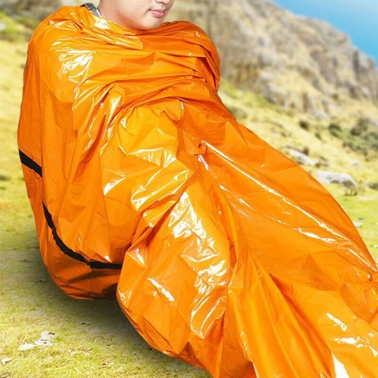 PE Outdoor Noodslaapzak Geïsoleerde Waterdichte Slaapzak Camping Survival Opbergtas (1 set)