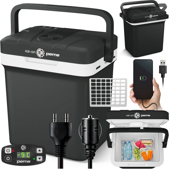 PEME Essential - Elektrische Koelbox - Thermo-elektrisch - 22.9L - 12V Autolader - 220/230V Stopcontact - Koelt en verwarmd Frigobox - Night Sky van Merkloos