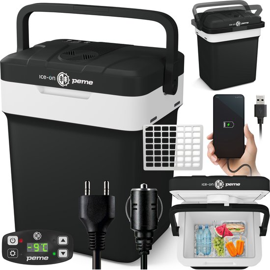 PEME Essential - Elektrische Koelbox - Thermo-elektrisch - 25.7L - 12V Autolader - 220/230V Stopcontact - Koelt en verwarmd Frigobox - Night Sky van PEME
