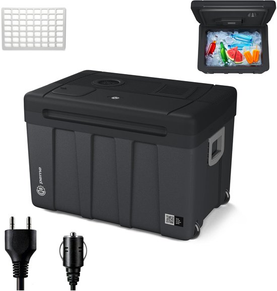 PEME Essential XL - Elektrische Koelbox op Wielen - 46.5L - DC 12V/24V, AC 220-240V - Koelen en Verwarmen - Frigobox voor Auto, Camper & Camping - Night Sky van Merkloos
