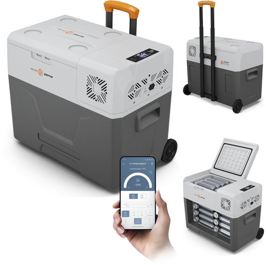 PEME Expedition Elektrische Koelbox, 39 liter, 12V, 220/230 Volt AC/DC, Aansluiting voor Auto en Camping, thermo-elektrisch Frigobox - grafiet van Merkloos